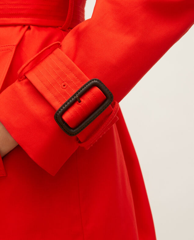CATHERINE - Trench iconique en coton Fiery red