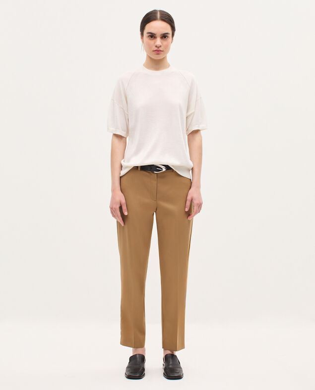 Pantalon cigarette en laine K341 oak brown