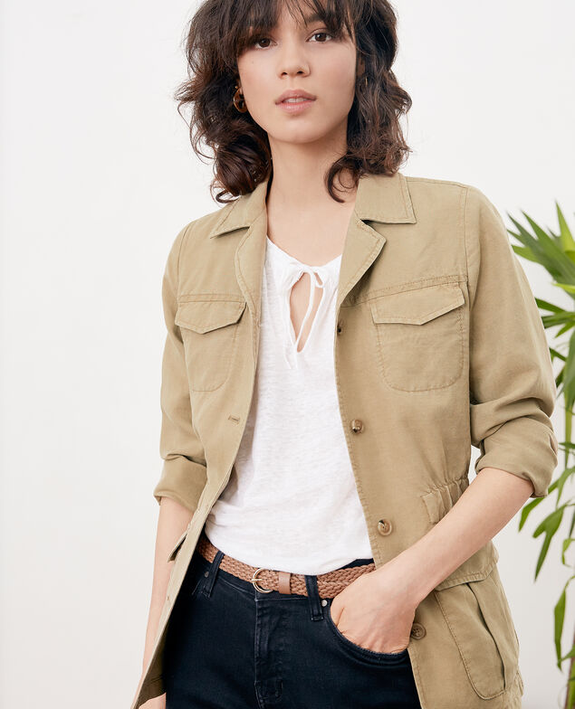 Veste saharienne avec lin Mastic