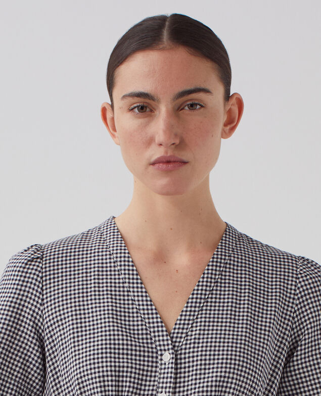 Robe midi J093 gingham check