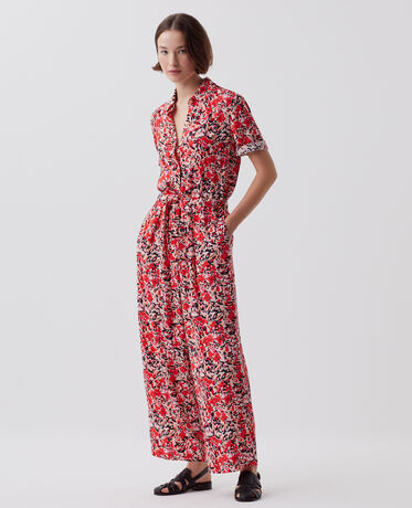 Combinaison manches courtes fluide J120 leaf pink