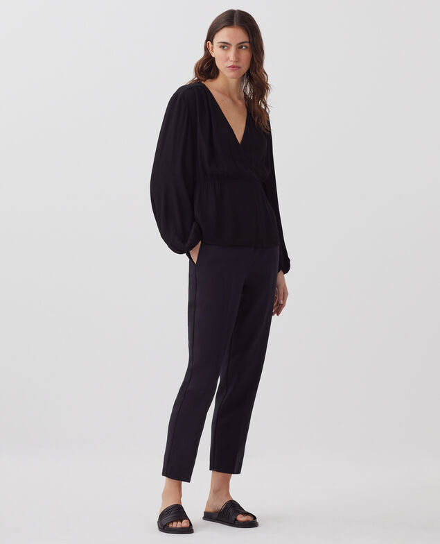 Blouse cache-cœur fluide H091 black beauty