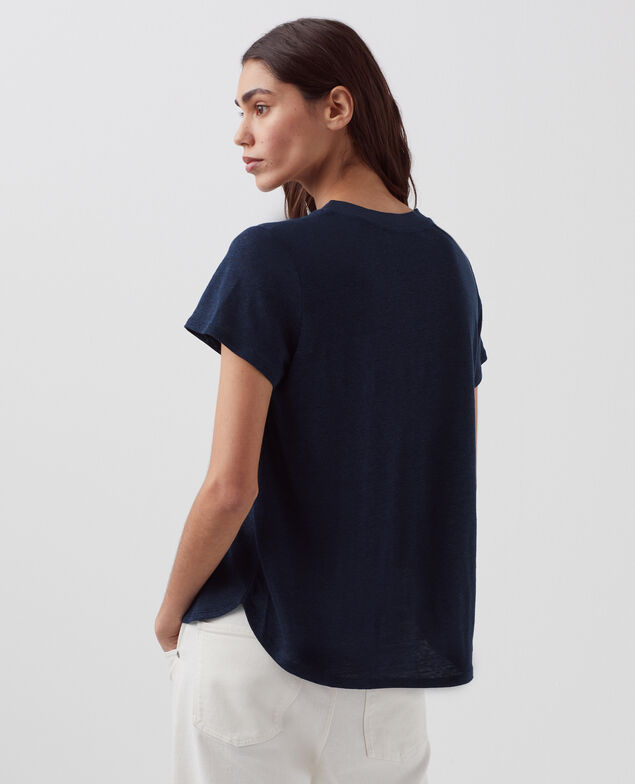 T-shirt col rond en lin AMANDINE H695 night sky