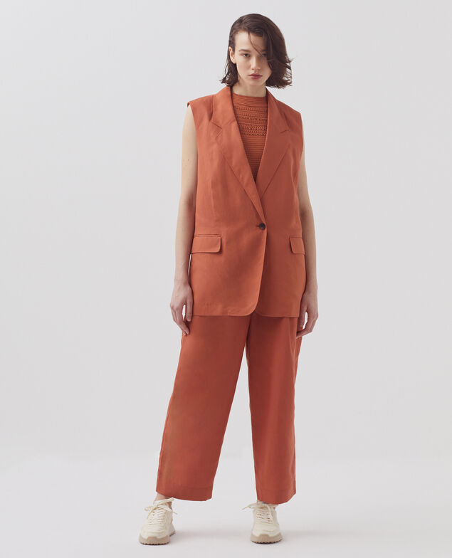 Veste de costume sans manches H350 amber brown