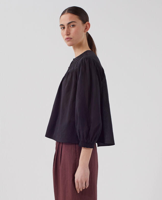 Blouse en voile de coton H091 black beauty