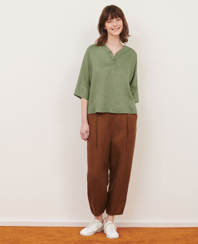Blouse tunisienne en lin 52 green