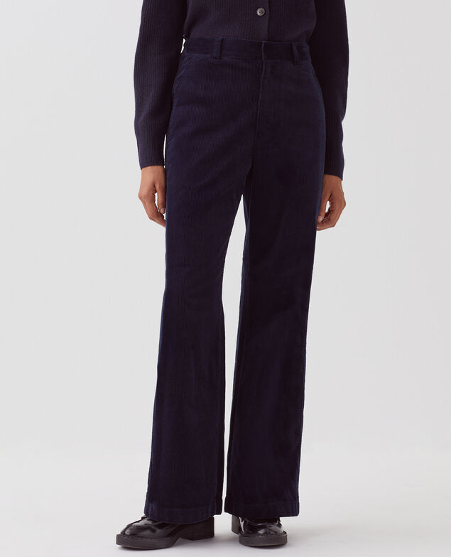 Pantalon en velours côtelé U690 navy