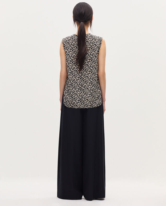 Top sans manches fluide K010 leo ecru