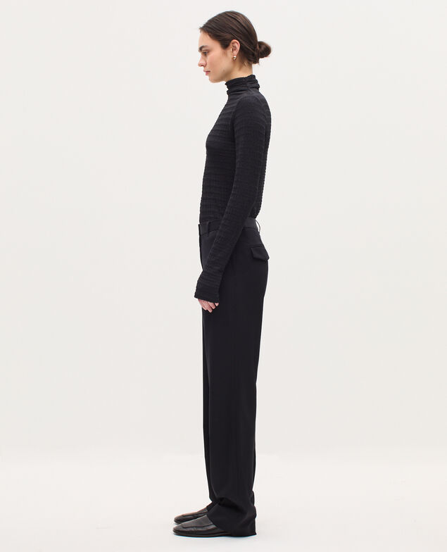 Pantalon droit en laine H091 black beauty