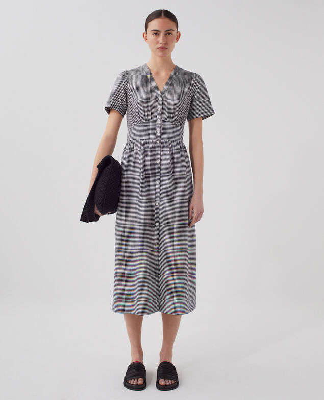 Robe midi J093 gingham check
