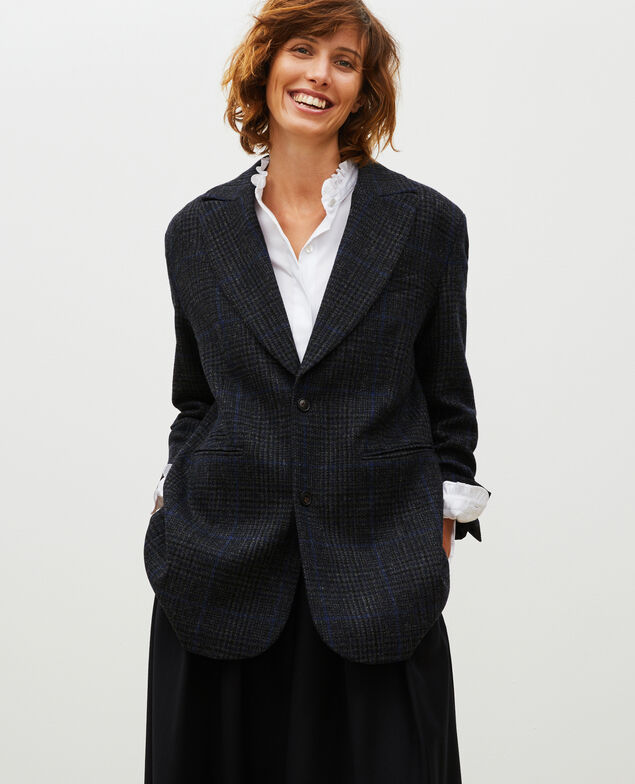 Blazer ample en laine Night sky pieddepoule