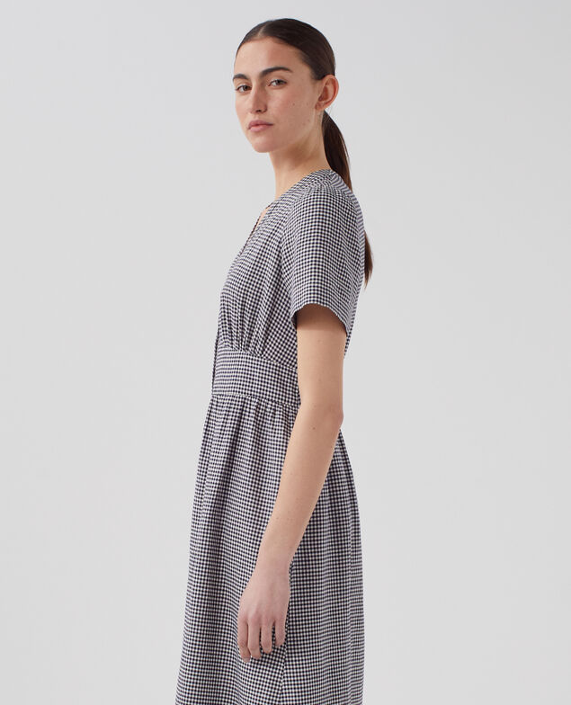 Robe midi J093 gingham check