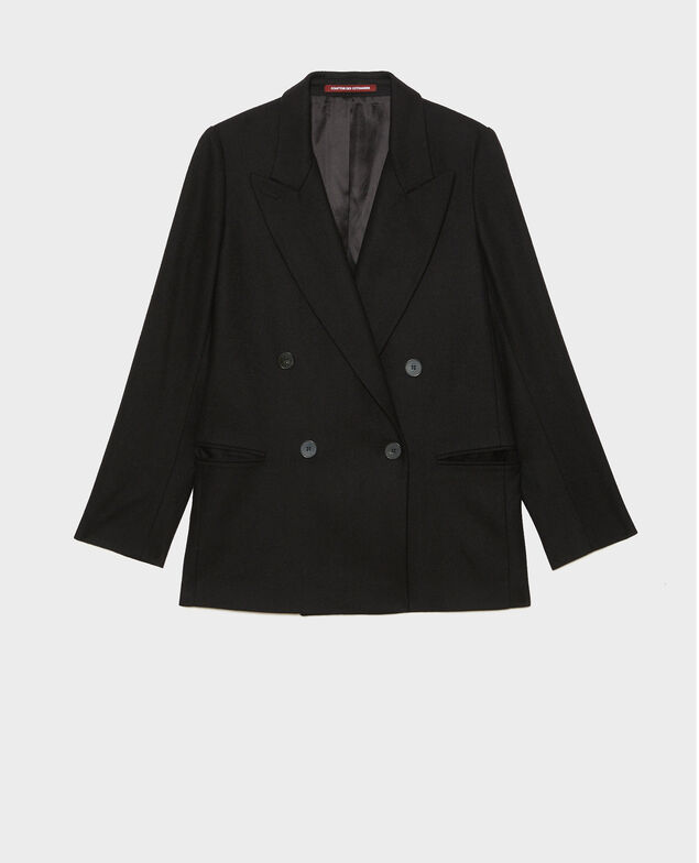 Blazer croisé en laine Black beauty