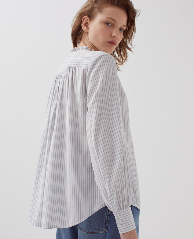 Blouse détails de volants I098 st black blue