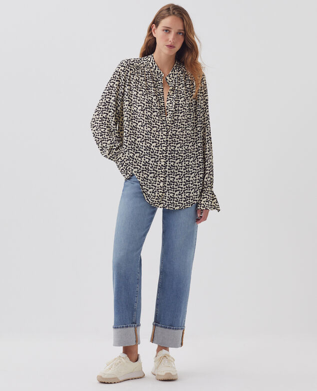 Chemise fluide à manches longues J683 geo blue