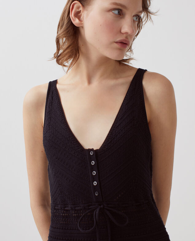 Robe maille en crochet coton H091 black beauty