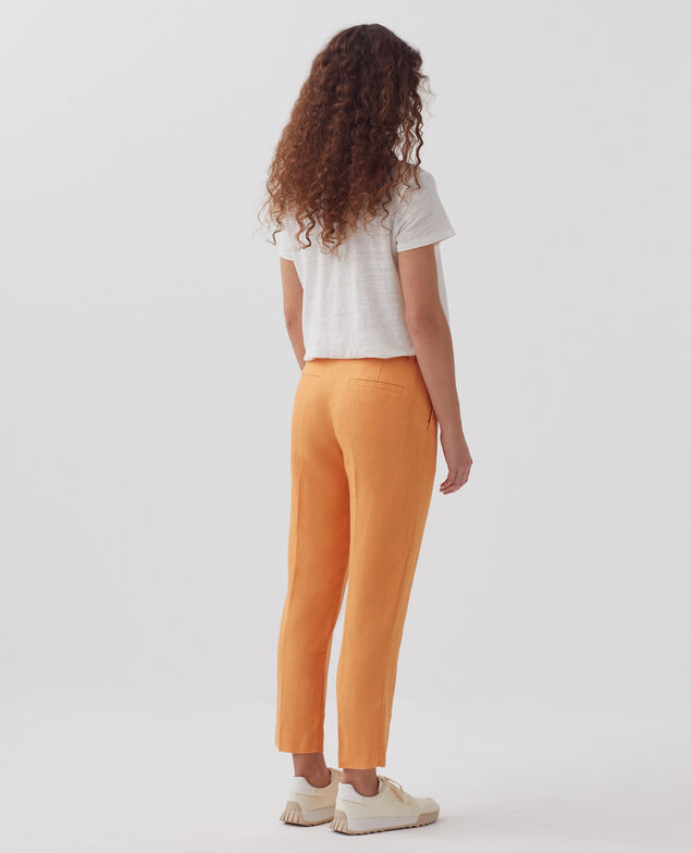 Pantalon cigarette en lin MARGUERITE H220 apricot tan