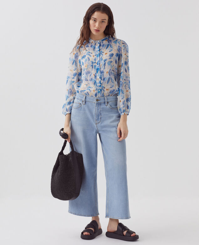 Blouse fluide à manches longues H600 window blue