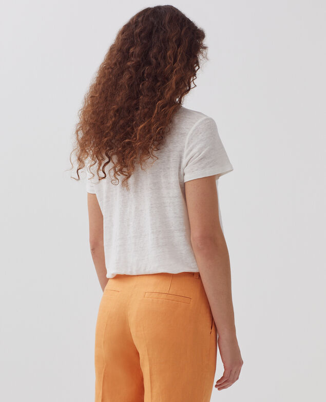 Pantalon cigarette en lin MARGUERITE H220 apricot tan