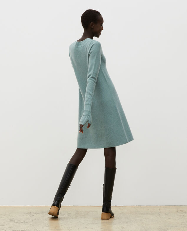 Robe pull 3D évasée en cachemire Chinois green