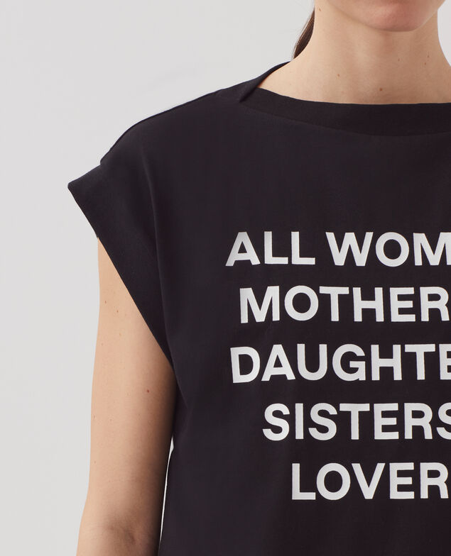 T-shirt boxy en coton J095 black base words