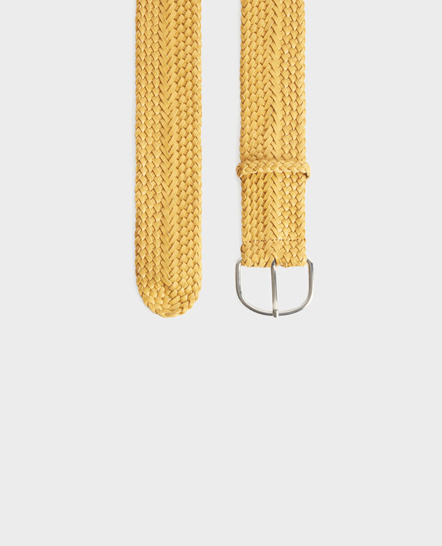 Ceinture large tressée en cuir 0460 ochre yellow
