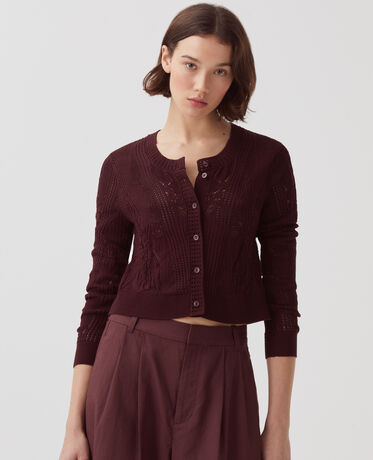 Cardigan en coton crochet J380 decadent chocolate