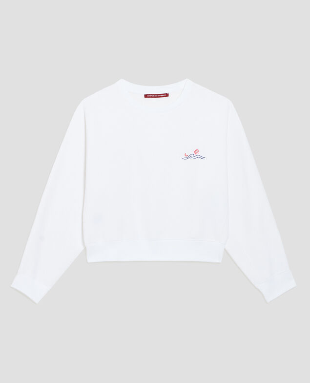 Sweat col rond forme boxy B009 brod j