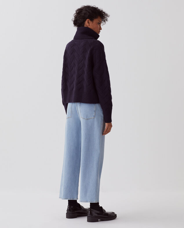 Pull col roulé en laine H695 night sky