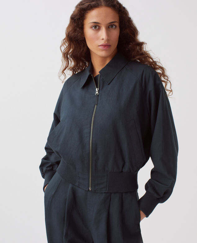 Blouson court zippé J690 blueberry