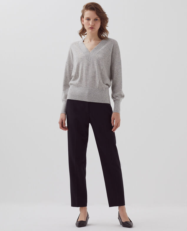 Pull col V en cachemire I020 ashen gray
