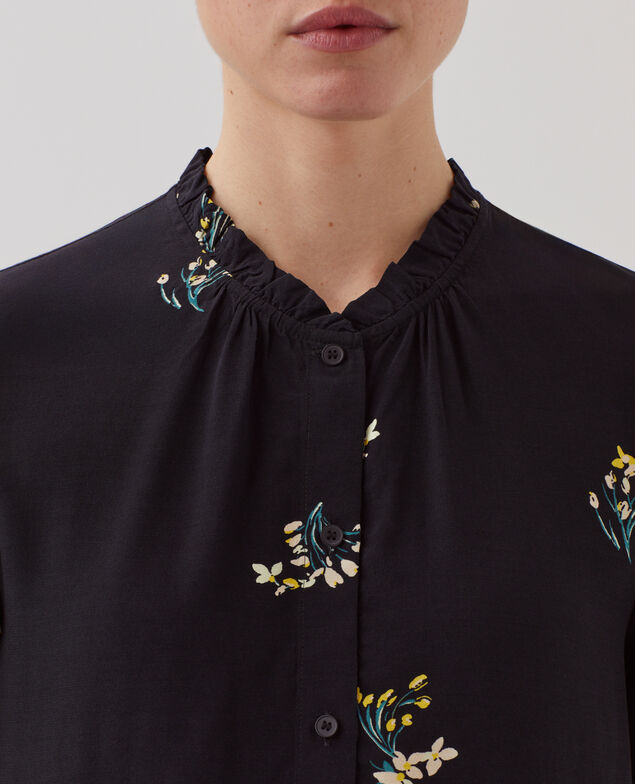 Chemise fluide à manches courtes J091 fl bouquet black