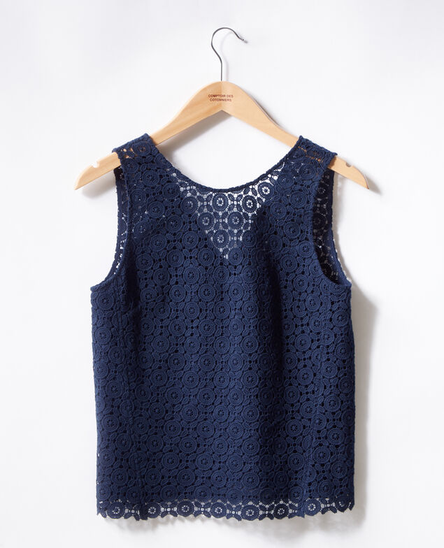 Top en broderie anglaise Navy