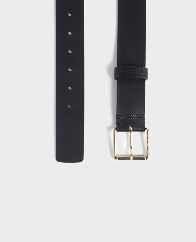 Ceinture large en cuir Black beauty