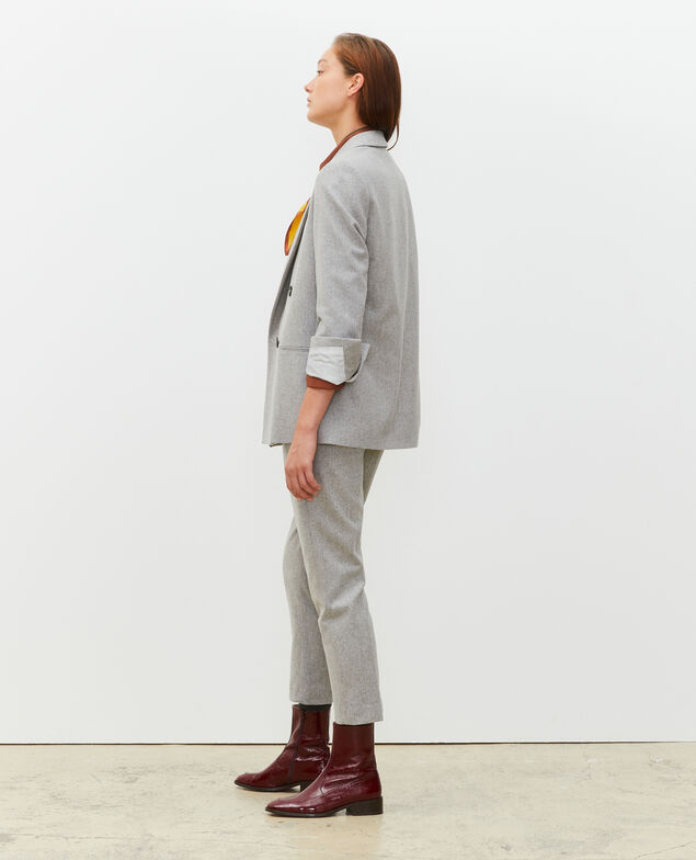 Blazer croisé en laine Light grey melange