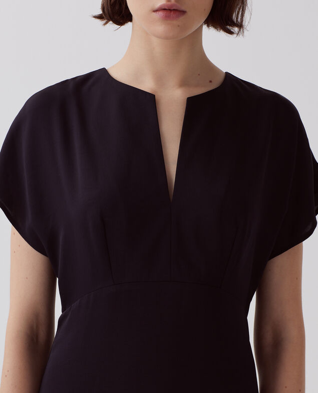 Robe fluide toucher soie H091 black beauty