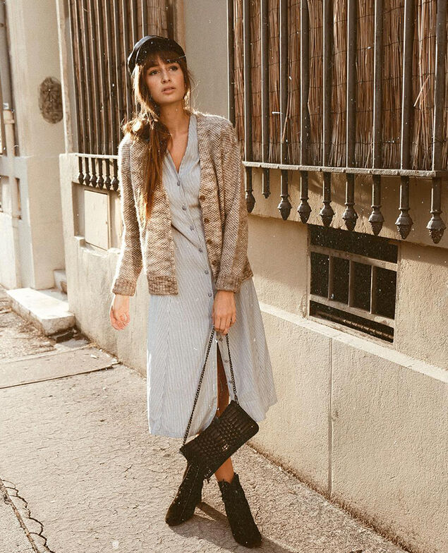 Gilet en maille chinée Silver gray/trush