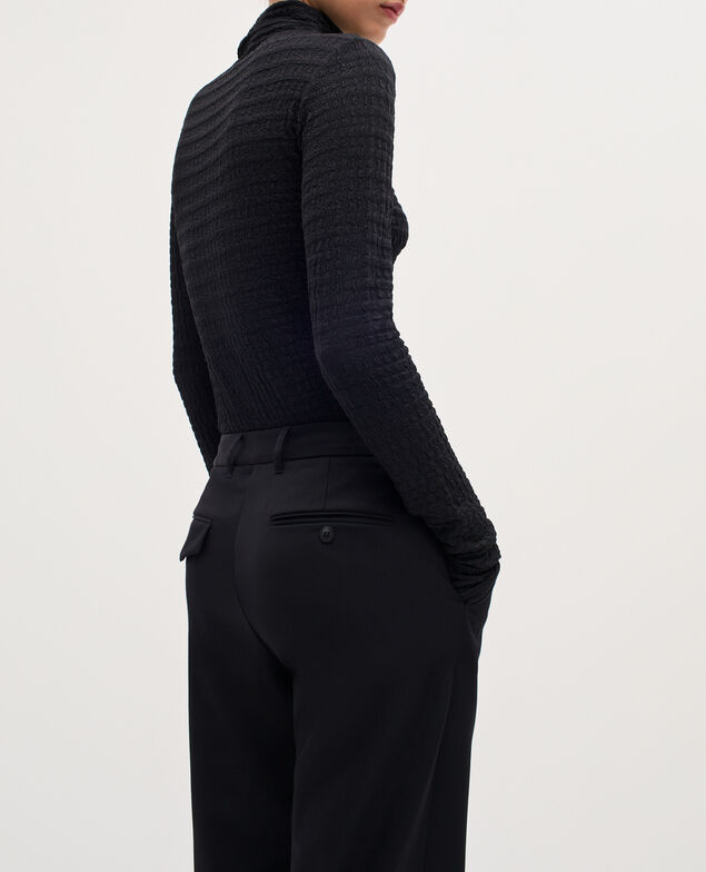 Pantalon droit en laine H091 black beauty