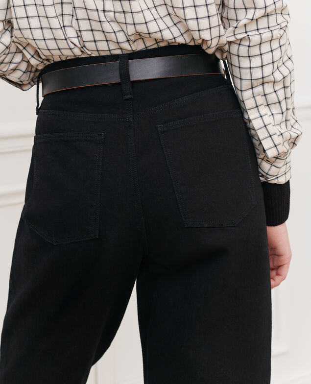 SYDONIE - BALLOON - Jean ample 7/8e taille haute Noir denim