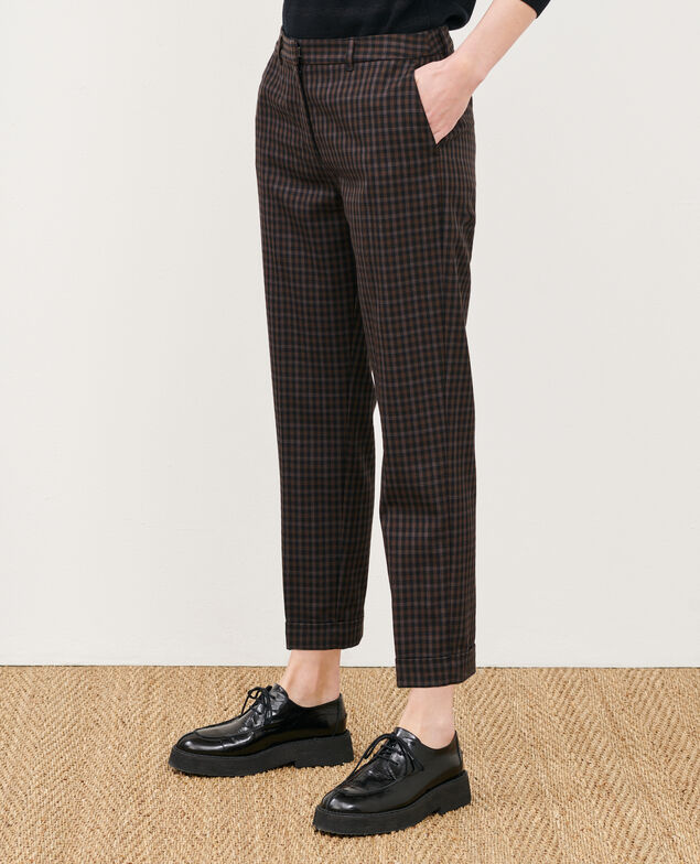 Pantalon cigarette MARGUERITE 8865 34 brown check