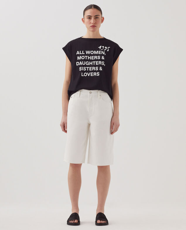 T-shirt boxy en coton J095 black base words