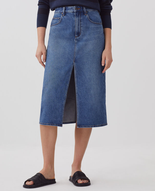Jupe midi en denim J650 vintage wash ss25