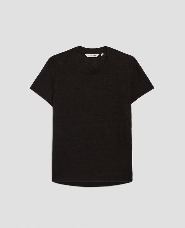 T-shirt col rond en lin AMANDINE H091 black beauty