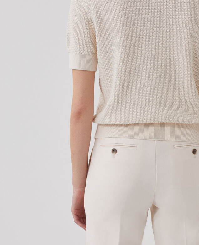 Pull à manches courtes en coton U010 off white