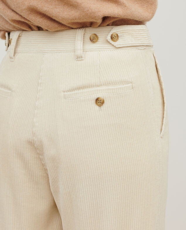 Pantalon droit en velours côtelé BLANDINE 7107c 02 white