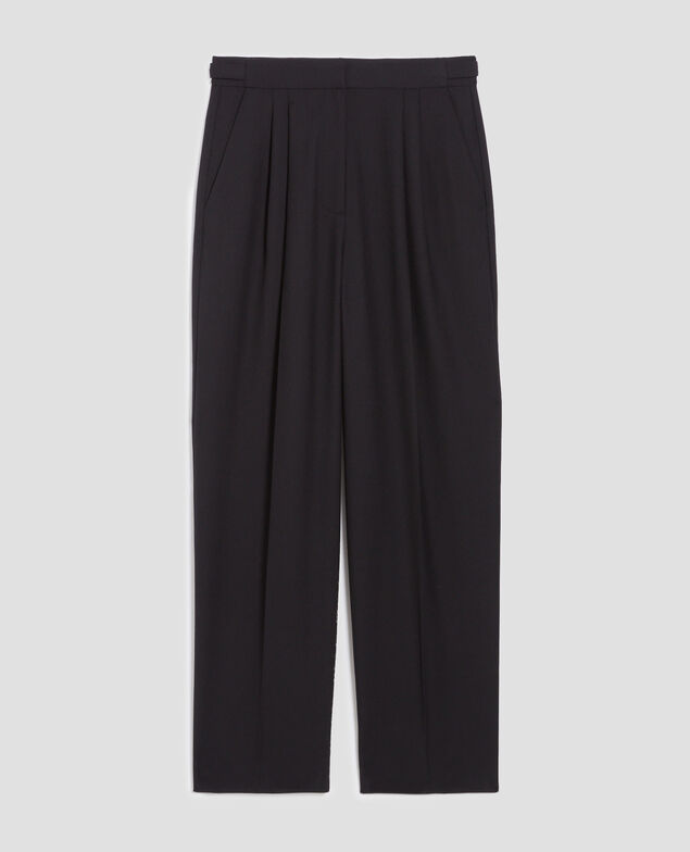Pantalon à plis en laine CAMILLE H091 black beauty