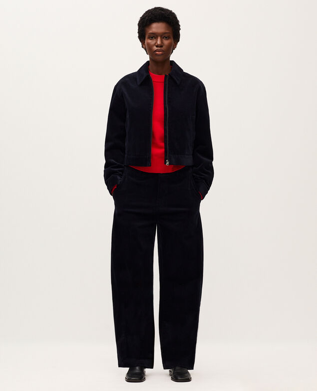 Blouson en velours côtelé U690 navy