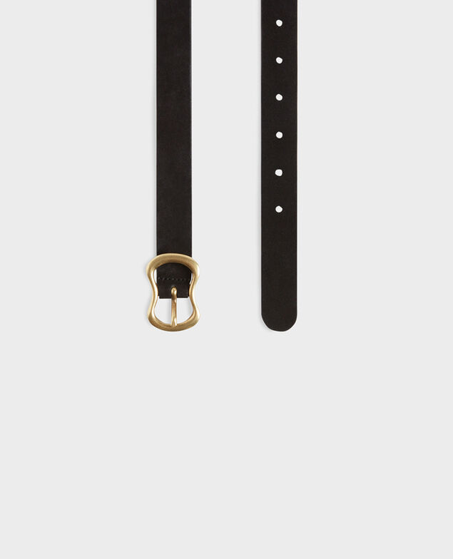 Ceinture fine en cuir suédé 8853 09 black