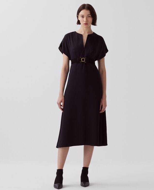 Robe fluide toucher soie H091 black beauty