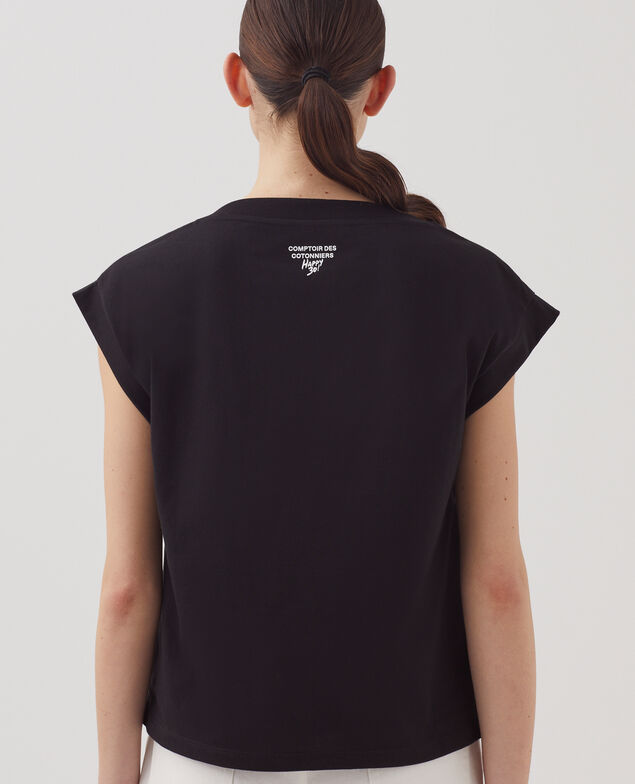 T-shirt boxy en coton J094 black base 95